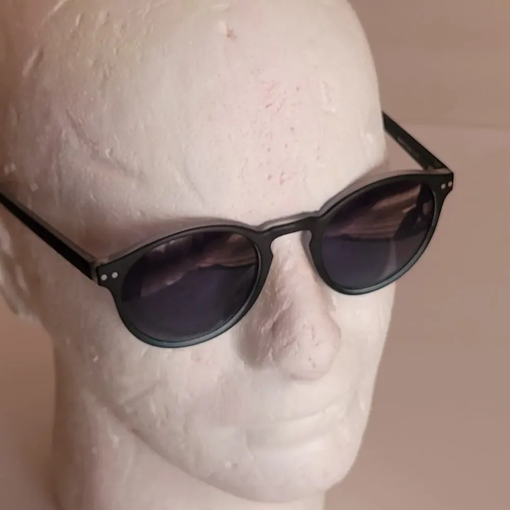 Ben.X 9027 Matte Black Round Sunglasses Lightweight Made in Turkey Unisex